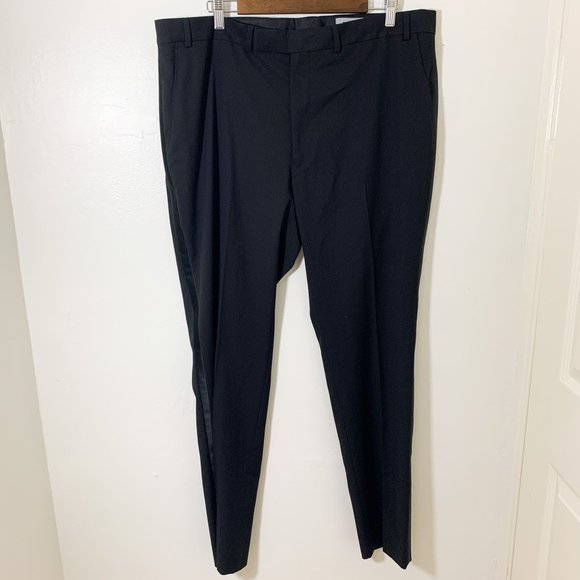 Kenneth Cole Reaction tuxedo black dress pants 40 x 46 - Picture 1 of 7